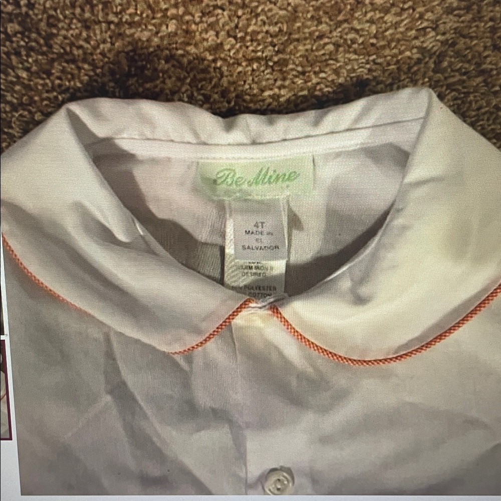 Be Mine white button down shirt 4T - Picture 3 of 4